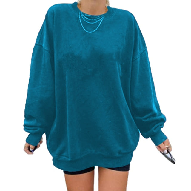 Printing Sweatshirts Women Loose Sunflower Long Sleeve Shirts