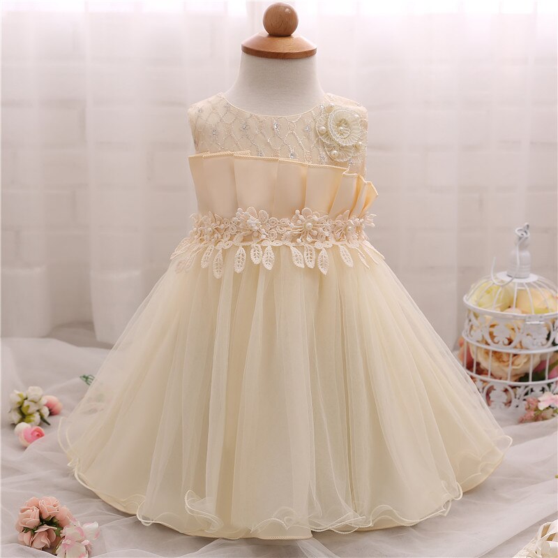 Toddler  Baby Girl Dress  Big Bow Baptism Dress for Girls First Year Birthday Party Wedding Dress Baby Clothes Tutu Fluffy Gown
