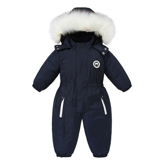 Newobrn Clothes Winter Infant Baby Rompers For Baby Girls Boys Warm Cotton Hooded Jumpsuit Children Overalls For Kids 2-5T TZ489