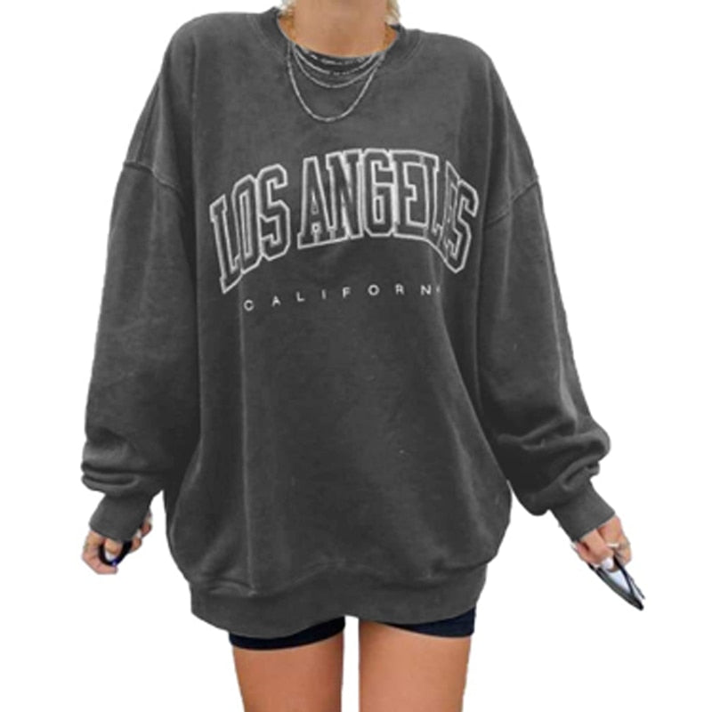 Letter Print Loose Casual Sweatshirts Streetwear Casual Long Sleeve