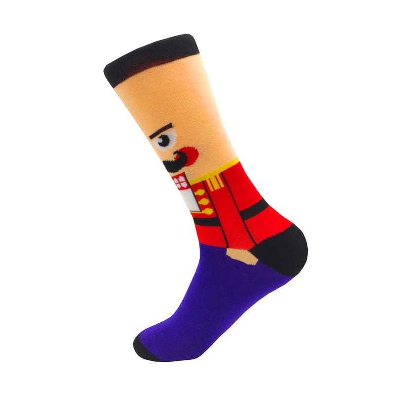 Colorful Cartoon Fashion Soft  Novelty Cotton Mens Socks  Fish Cookie Star Football Happy Kawaii Funny Women Socks Size38-46