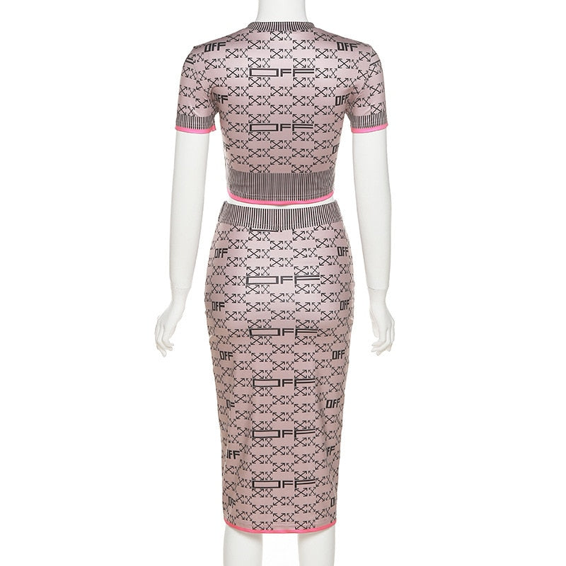 Ladies Daily Casual Sexy Dress Spring And Printed Short Sleeve O-Neck Openwork Pencil Dress