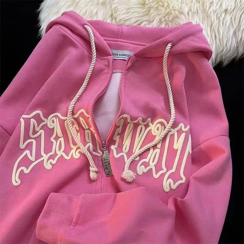 Y2K Women Letter Print Hoodies