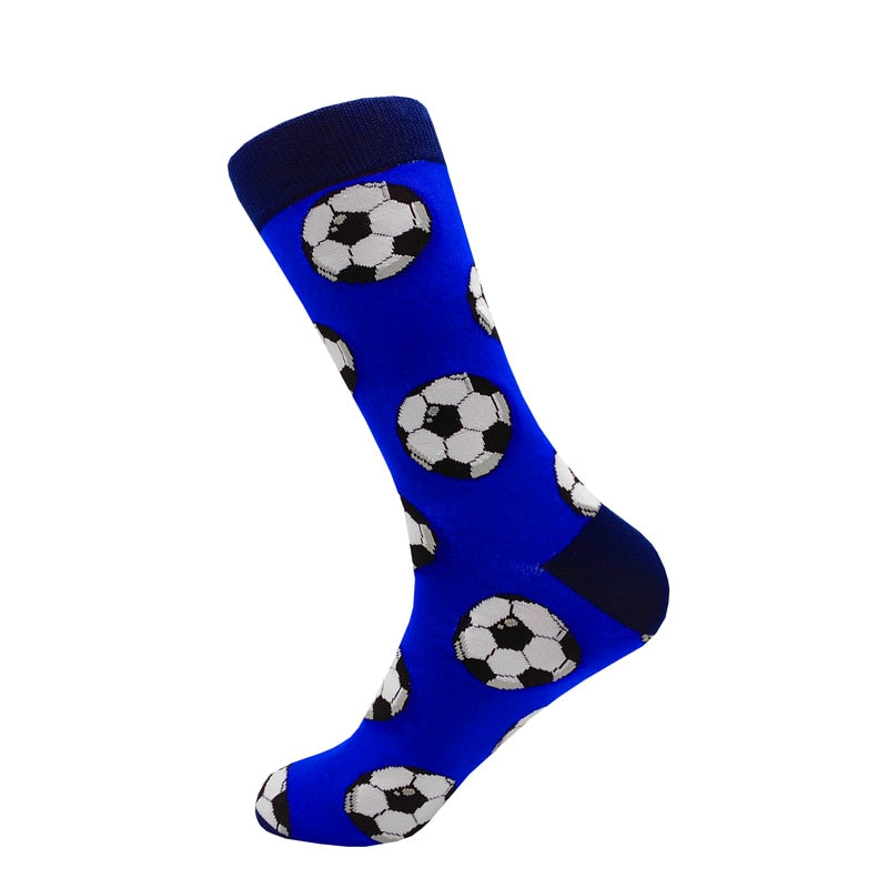 Colorful Cartoon Fashion Soft  Novelty Cotton Mens Socks  Fish Cookie Star Football Happy Kawaii Funny Women Socks Size38-46