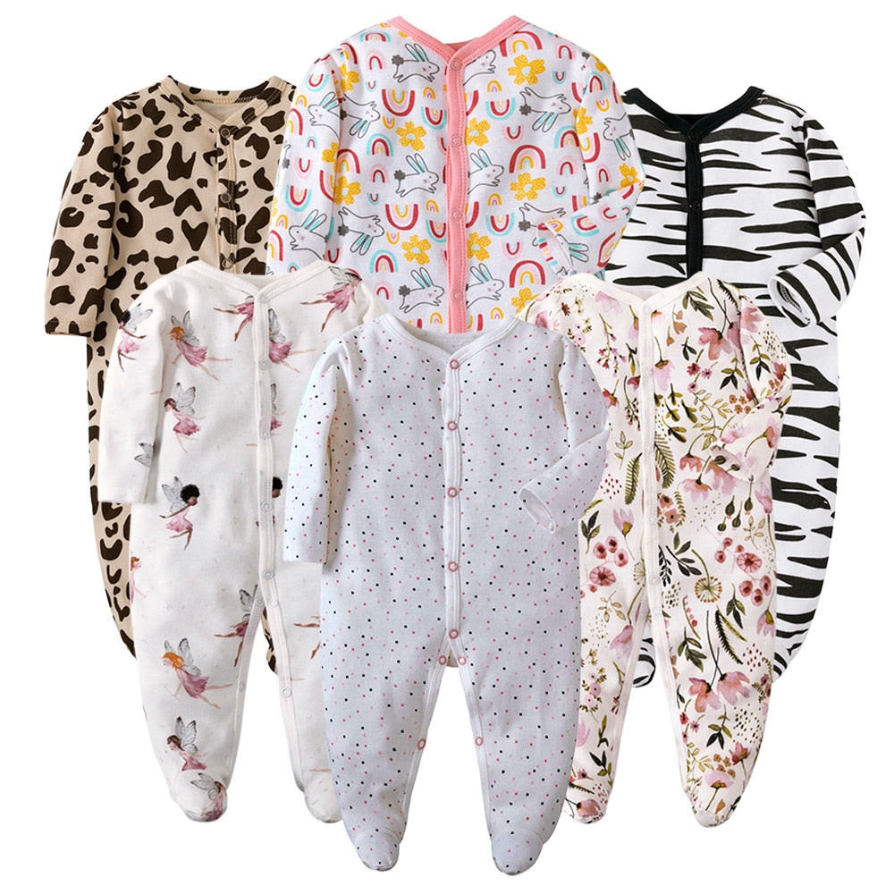 6Pcs/Lot Baby Rompers Long Sleeve 100%Cotton overalls Newborn clothes Roupas de bebe boys girls jumpsuit&amp;clothing