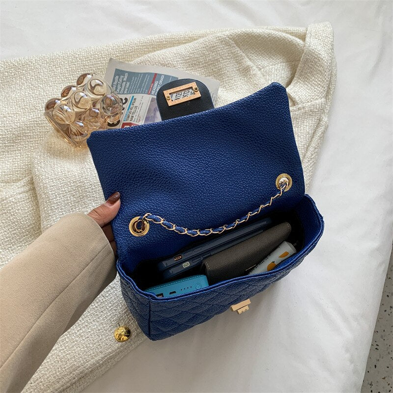 Luxury Designer Small PU Leather Flap Crossbody Bags Female Handbags Female Chain Shoulder Bags