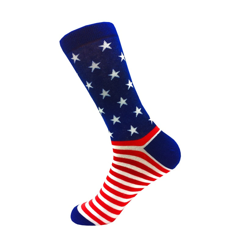 Colorful Cartoon Fashion Soft  Novelty Cotton Mens Socks  Fish Cookie Star Football Happy Kawaii Funny Women Socks Size38-46