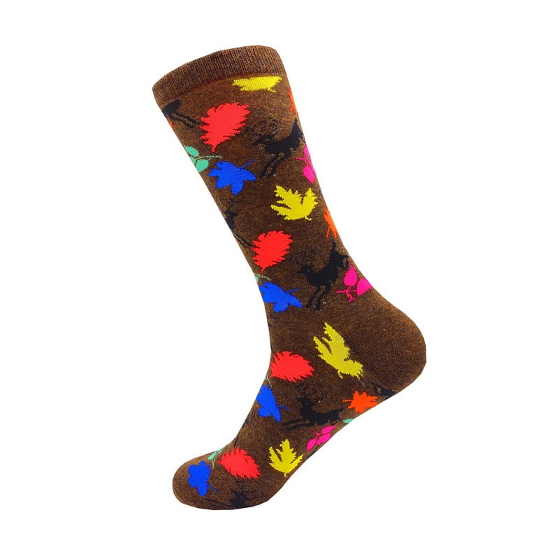 Colorful Cartoon Fashion Soft  Novelty Cotton Mens Socks  Fish Cookie Star Football Happy Kawaii Funny Women Socks Size38-46