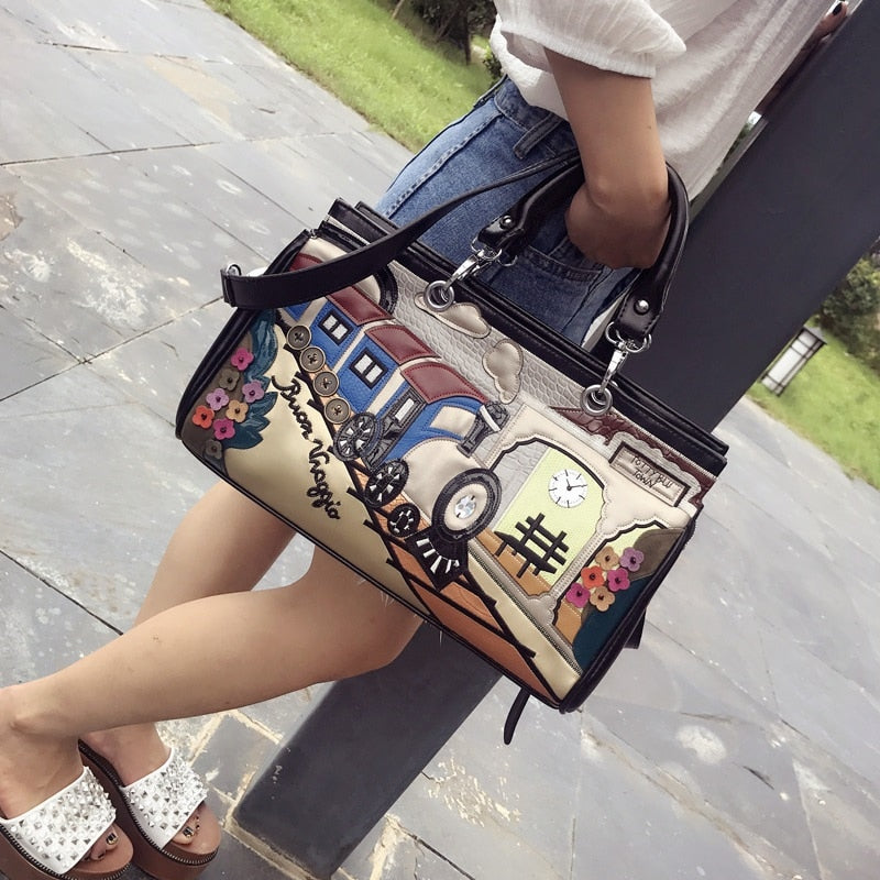 Women Shoulder Bag Fashion Purses and Handbags Pattern Designer Bag Casual Totes Messenger Bag Pu Leather