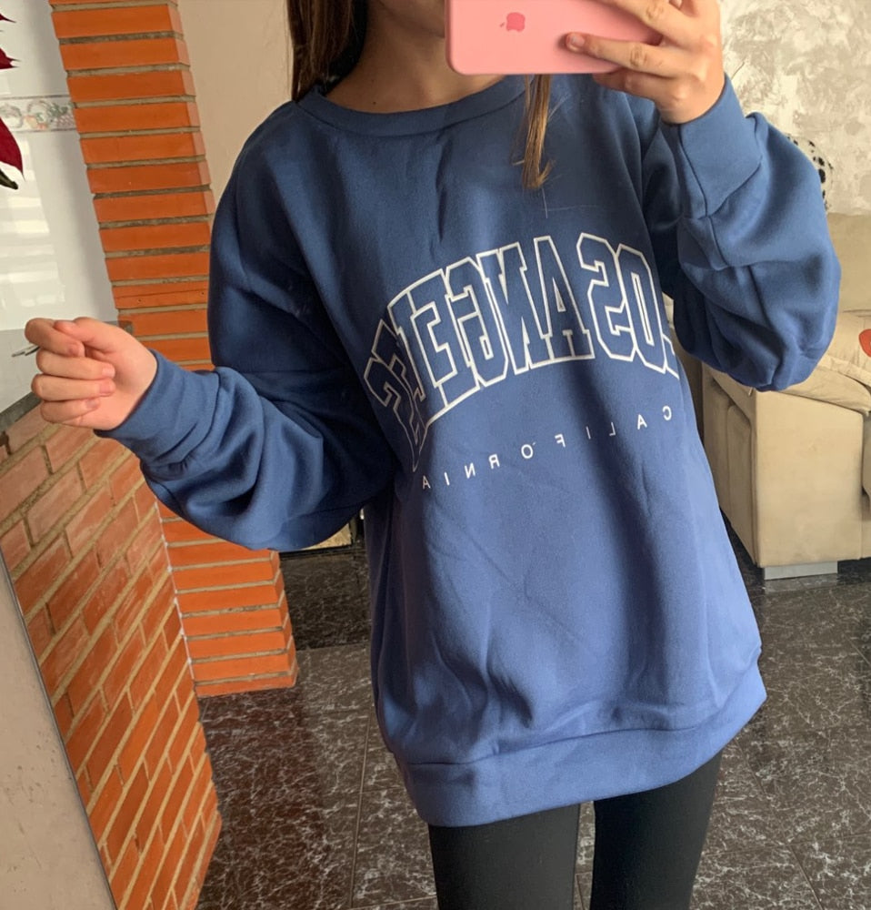 Letter Print Loose Casual Sweatshirts Streetwear Casual Long Sleeve