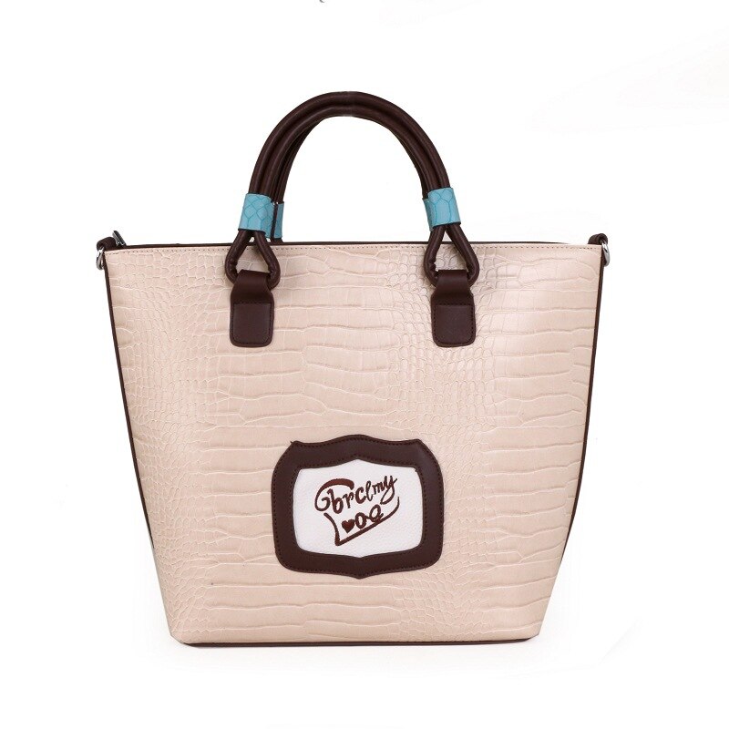 Retro Crocodile Print Hand-held Cross Bag With Mexican Creative Embroidery Large Bag