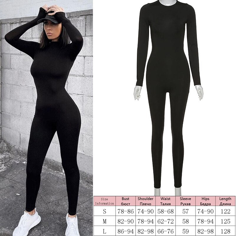 Knitted Zip Up Long Sleeve Women Jumpsuits Elegant Pure Color Bodycon Rompers Bright Line Patchwork Workout Loungewear Jumpsuit