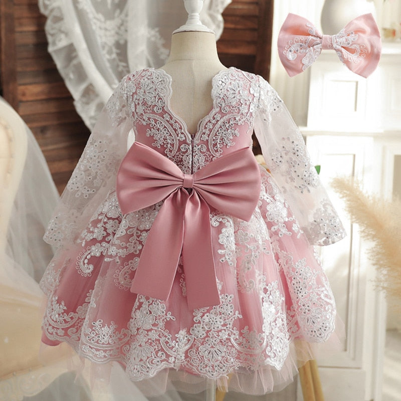 12M Baby Girl 1 Year Birthday Dress Newborn Christening Gown Infant Girls Dress Toddler Baptism Dresses Little Baby Vestidos