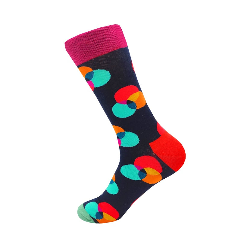 Colorful Cartoon Fashion Soft  Novelty Cotton Mens Socks  Fish Cookie Star Football Happy Kawaii Funny Women Socks Size38-46