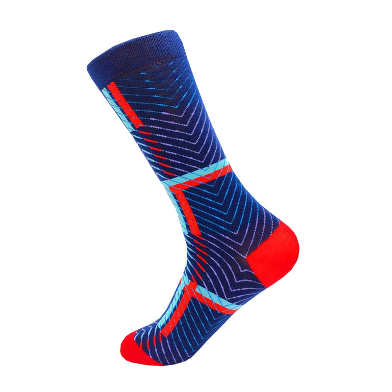 Colorful Cartoon Fashion Soft  Novelty Cotton Mens Socks  Fish Cookie Star Football Happy Kawaii Funny Women Socks Size38-46