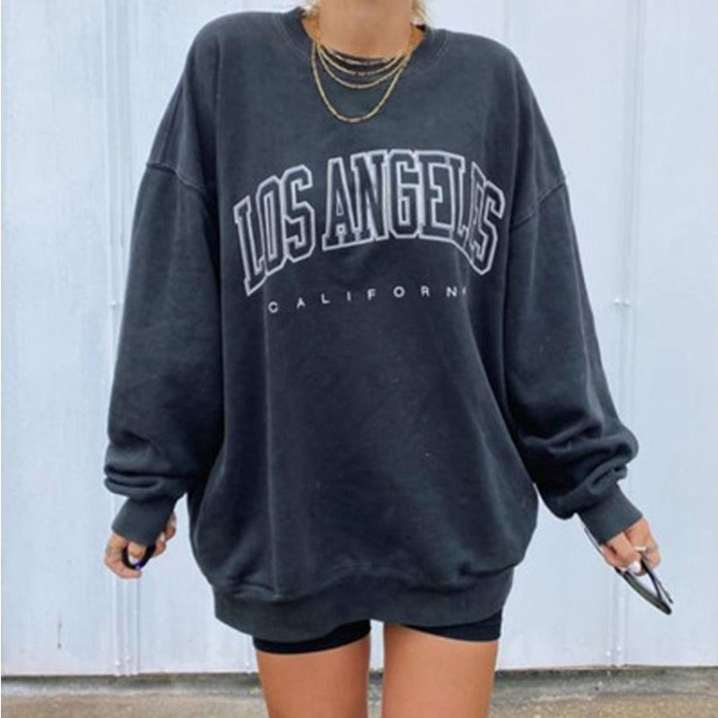 Letter Print Loose Casual Sweatshirts Streetwear Casual Long Sleeve