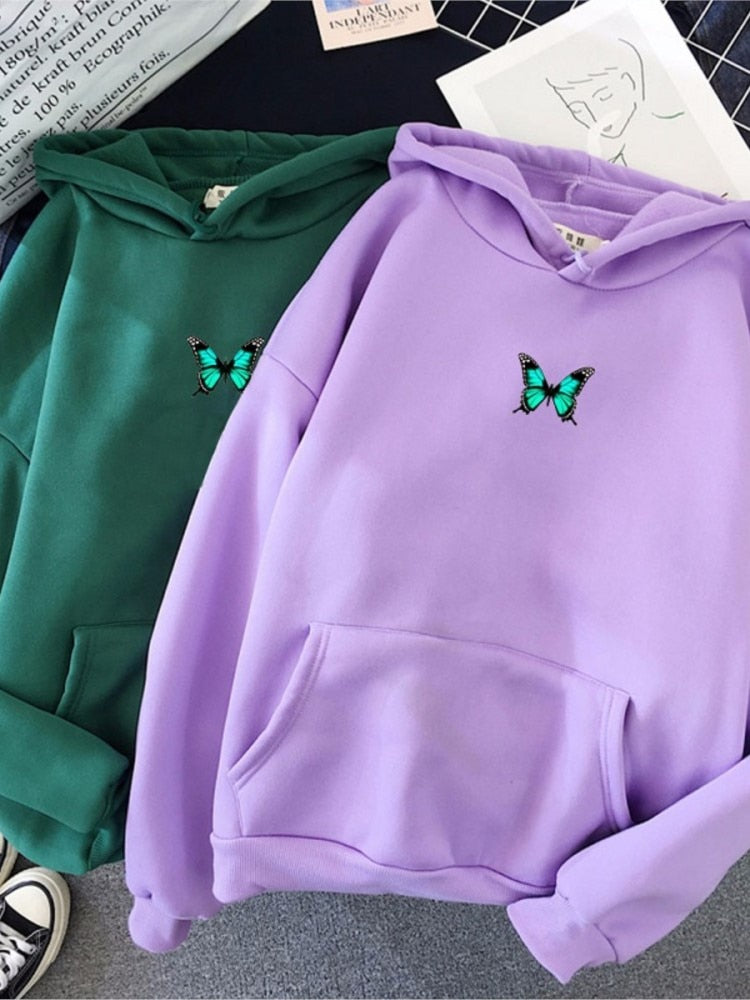 Butterfly Sweatshirt Women Aesthetic Hoodie