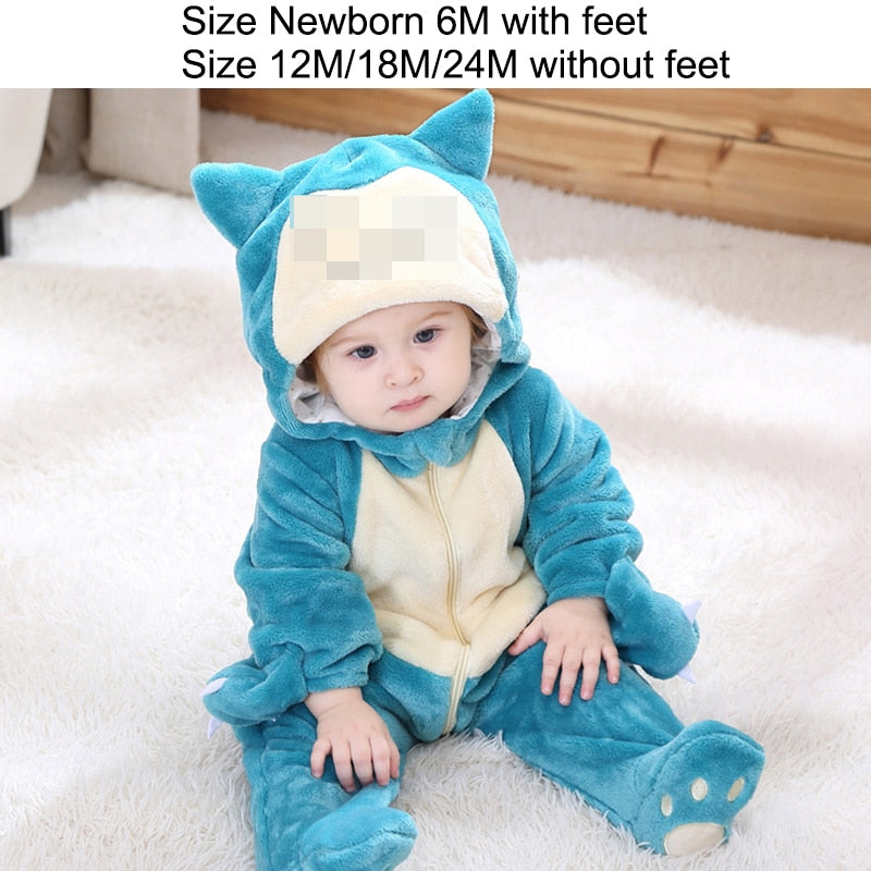 Baby Leopard Kigurumi Pajamas Newborn Infant Romper Onesies Animal Anime Costume Outfit Hooded Cute Winter Clothing For Girl Boy