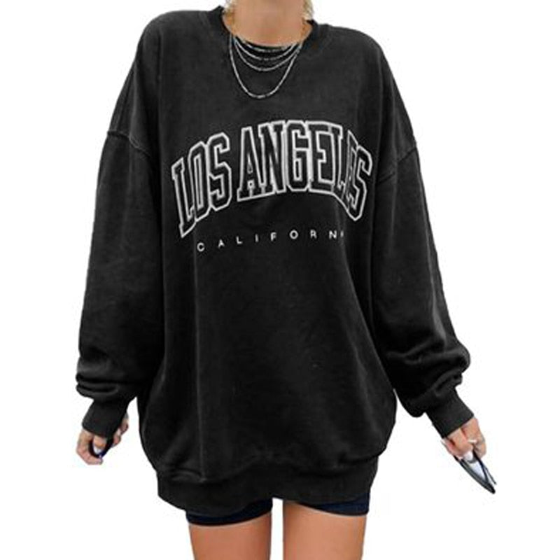 Letter Print Loose Casual Sweatshirts Streetwear Casual Long Sleeve