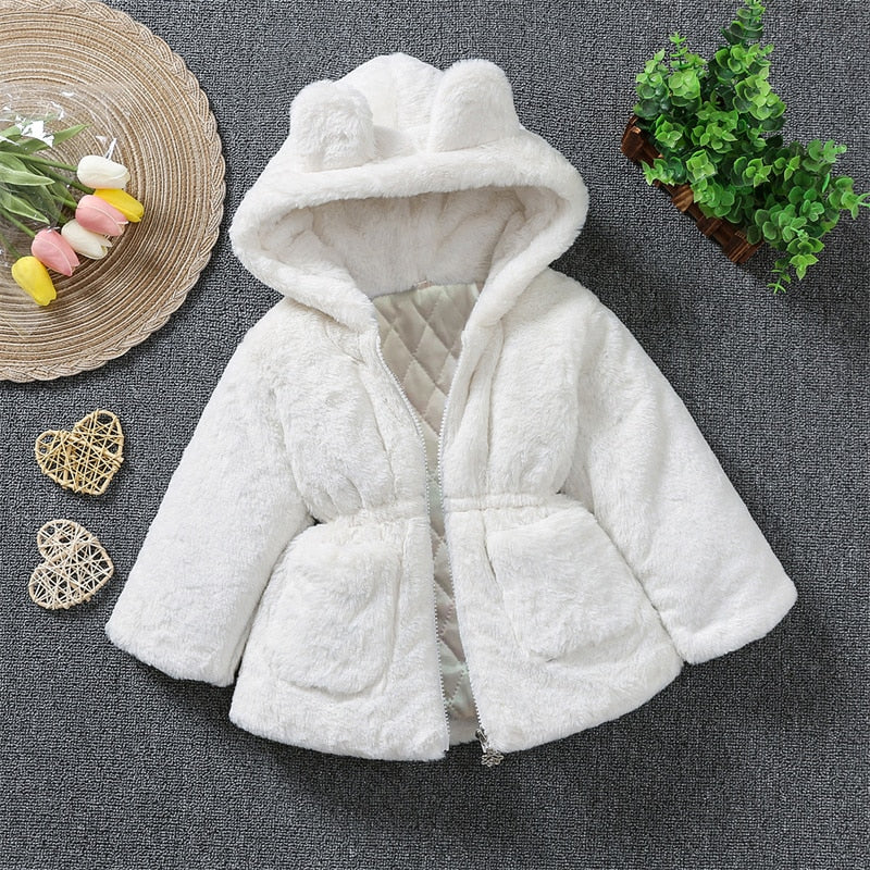 Winter Baby Jackets For Girls Clothes Baby Clothing Bow Kids Thick Coats Cape Toddler Warm Jacket Infant Boys Outerwear