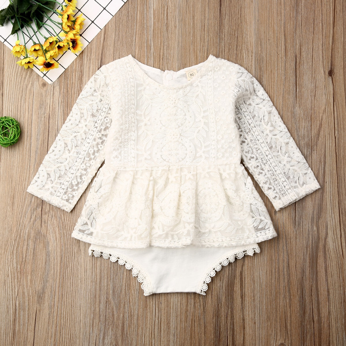 Txlixc Newborn Toddler Baby Girl Romper Sister Outfit Flower Lace Romper Jumpsuits Tutu Dress Summer Fall Clothes 0-24M