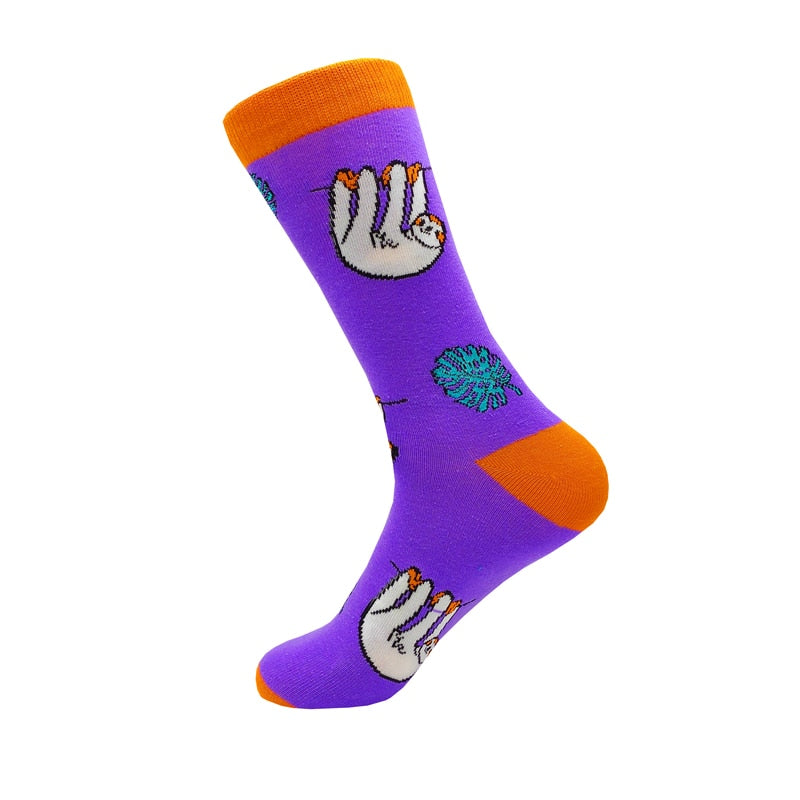 Colorful Cartoon Fashion Soft  Novelty Cotton Mens Socks  Fish Cookie Star Football Happy Kawaii Funny Women Socks Size38-46