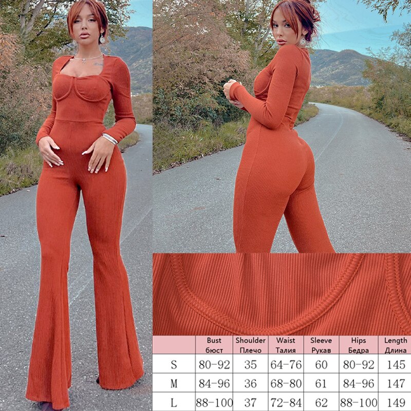 Knitted Zip Up Long Sleeve Women Jumpsuits Elegant Pure Color Bodycon Rompers Bright Line Patchwork Workout Loungewear Jumpsuit