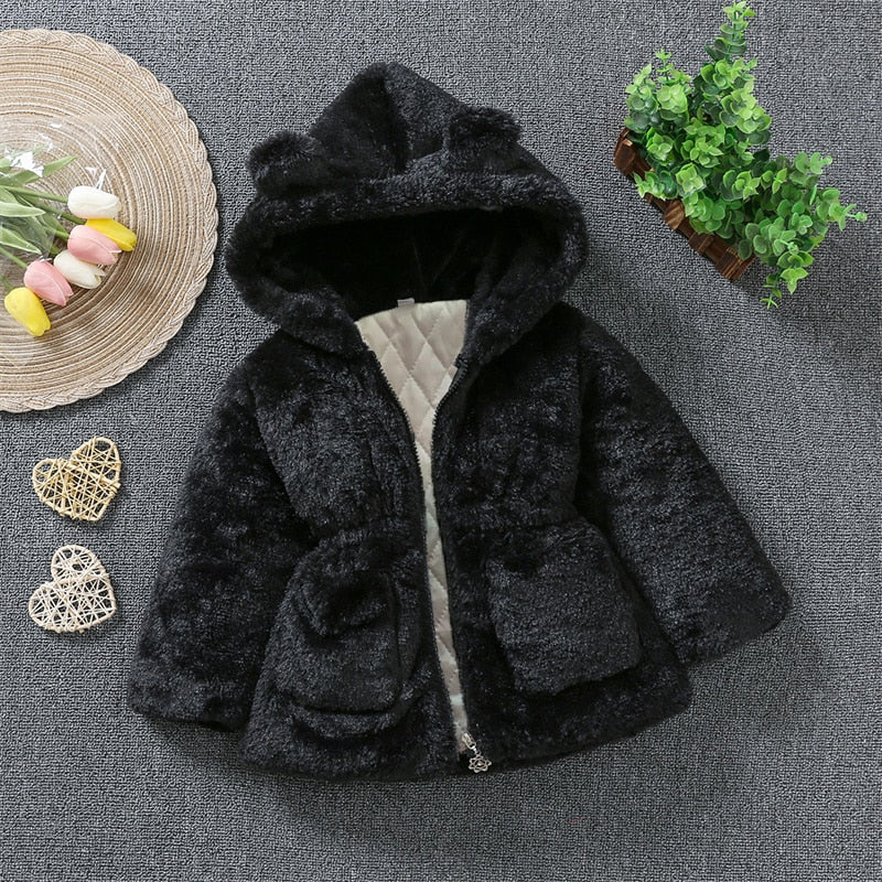 Winter Baby Jackets For Girls Clothes Baby Clothing Bow Kids Thick Coats Cape Toddler Warm Jacket Infant Boys Outerwear