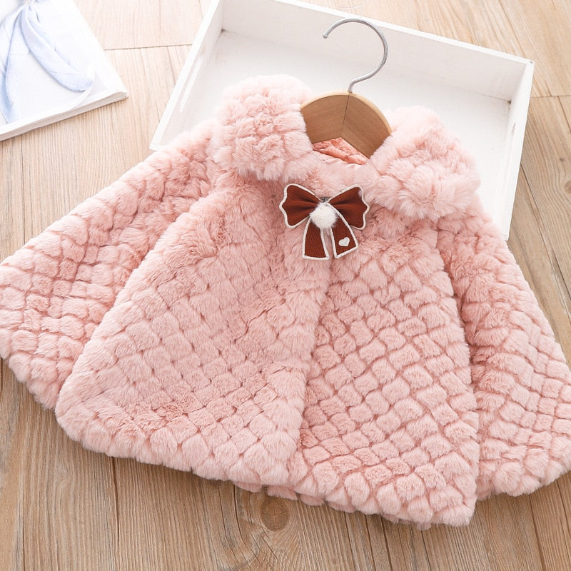 Winter Baby Jackets For Girls Clothes Baby Clothing Bow Kids Thick Coats Cape Toddler Warm Jacket Infant Boys Outerwear