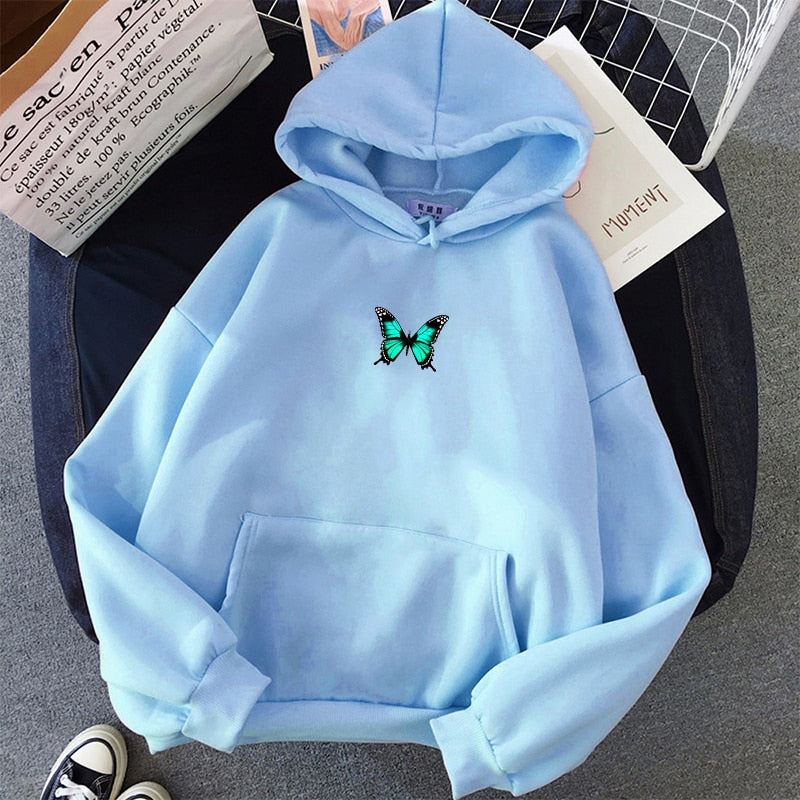 Butterfly Sweatshirt Women Aesthetic Hoodie