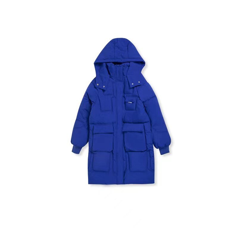 2022 Winter Mid-Long Parkas Jackets Women Solid Casual Thick Warm Hooded Coat Female Korean Cotton Padded Loose Puffer Coats