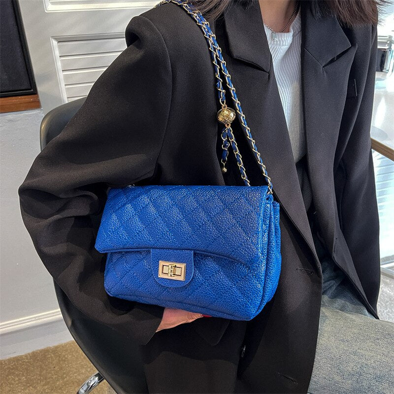 Luxury Designer Small PU Leather Flap Crossbody Bags Female Handbags Female Chain Shoulder Bags