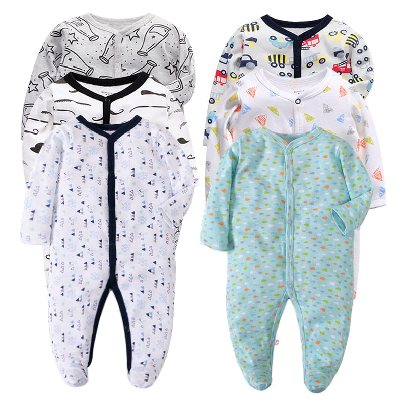 6Pcs/Lot Baby Rompers Long Sleeve 100%Cotton overalls Newborn clothes Roupas de bebe boys girls jumpsuit&amp;clothing