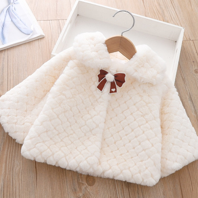 Winter Baby Jackets For Girls Clothes Baby Clothing Bow Kids Thick Coats Cape Toddler Warm Jacket Infant Boys Outerwear