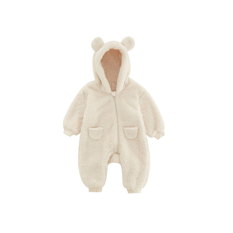 0-2Y Newborn Baby Rompers Autumn Winter Warm Fleece Baby Boys Costume Baby Girls Clothing Animal Overall Baby Outwear Jumpsuits