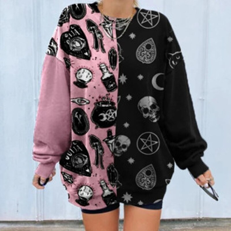 Shirt For Women Tid Dye Long Sleeve Shirts Autumn Winter Hoodies Sweatshirts Casual Loose Pullover Sweatshirt Blouses Tops