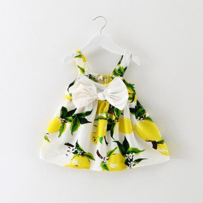Baby Girl Dress Lemon Print Newborn Infant Dresses Christening Gowns Princess Birthday Dress for Baby Girl