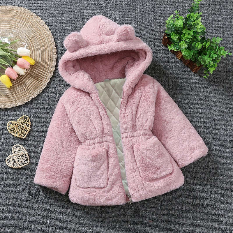 Winter Baby Jackets For Girls Clothes Baby Clothing Bow Kids Thick Coats Cape Toddler Warm Jacket Infant Boys Outerwear