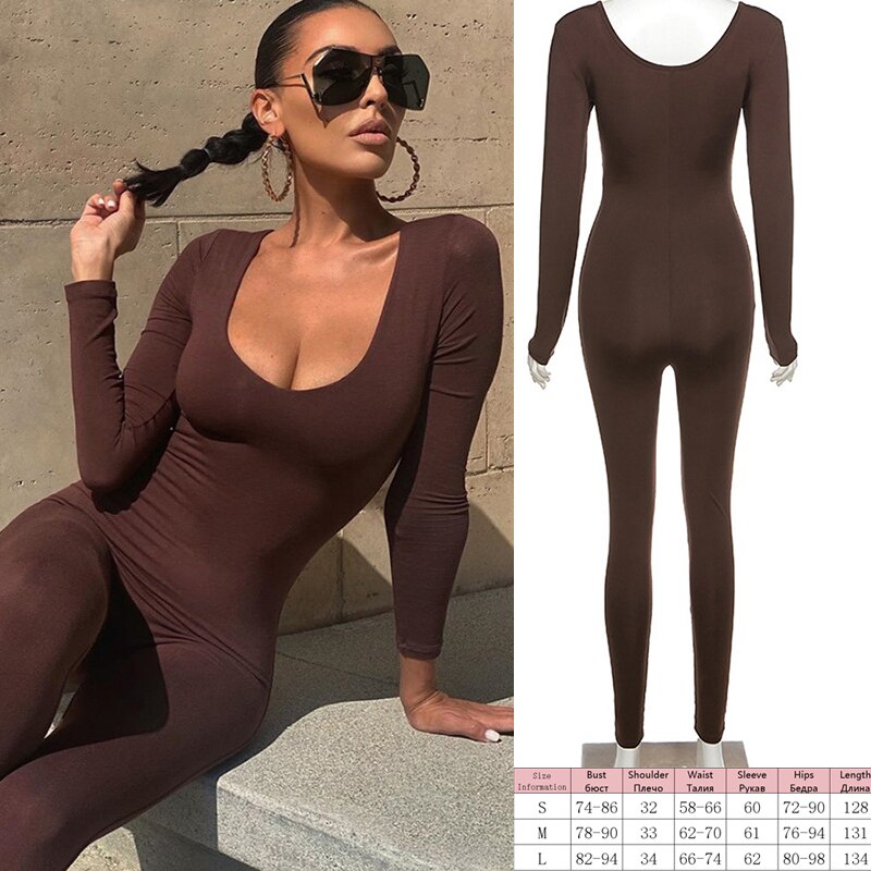 Knitted Zip Up Long Sleeve Women Jumpsuits Elegant Pure Color Bodycon Rompers Bright Line Patchwork Workout Loungewear Jumpsuit