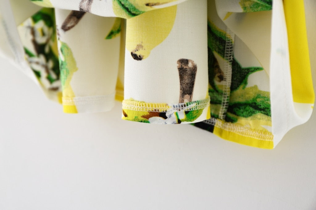 Baby Girl Dress Lemon Print Newborn Infant Dresses Christening Gowns Princess Birthday Dress for Baby Girl