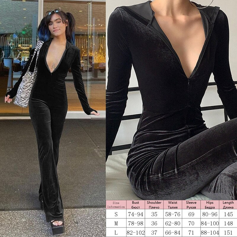 Knitted Zip Up Long Sleeve Women Jumpsuits Elegant Pure Color Bodycon Rompers Bright Line Patchwork Workout Loungewear Jumpsuit