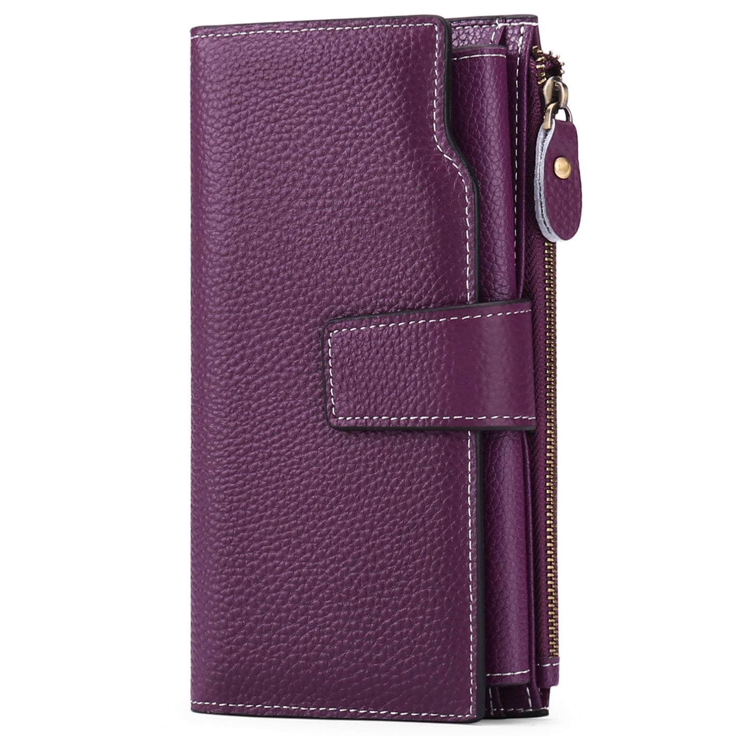 Real Leather Purse  Women Long Korean Version Oil Wax Cowhine Purse for Women with Multiple Slots