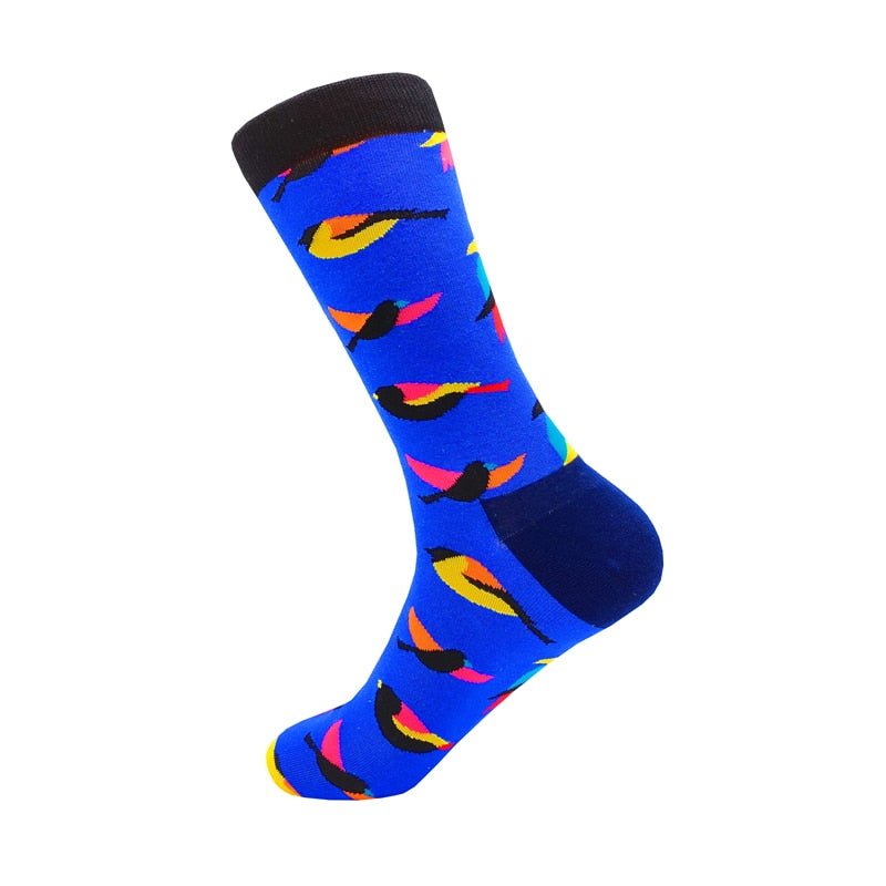 Colorful Cartoon Fashion Soft  Novelty Cotton Mens Socks  Fish Cookie Star Football Happy Kawaii Funny Women Socks Size38-46